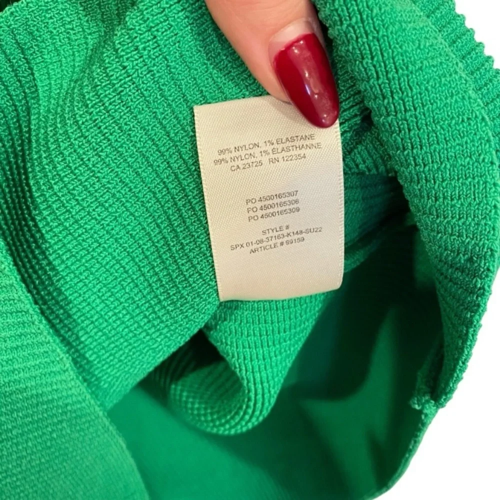 Aritzia Babaton Sculpt Knit Ribbed Mini Dress In Gloss Green - Picture 6 of 9